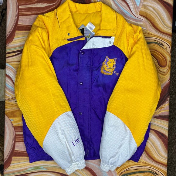 Vintage Washington Huskies Jacket 90s XL Purple - Picture 3 of 8